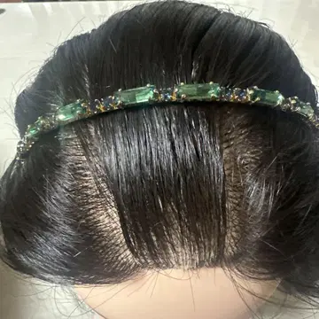 콤플렉스 비즈 엘레강트한 그린과 파랑의 헤어밴드