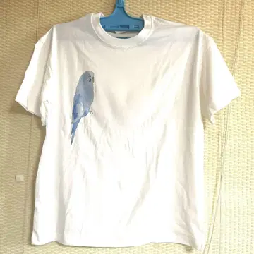 세키세이 잉꼬 블루 화이트 티셔츠 L L