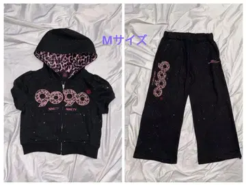 OG 로고 글리터 하프 지퍼 후드 팬츠