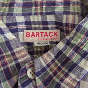 BARTACK 체크 무늬 반팔 셔츠 M