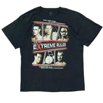 WWE EXTREME RULES 프로레슬링 티셔츠 블랙