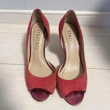 STACCATO 레드 오픈토 펌프스 23.5cm