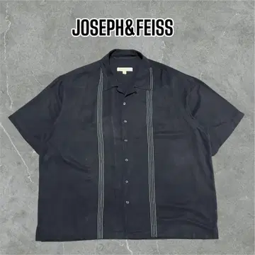 고급 실크] Joseph & Feiss 오픈 카라 실크 셔츠 페이드 블랙