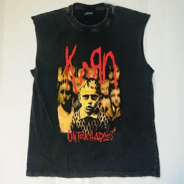 콘 KORN L 슬리브리스 밴딩 티셔츠 락 티셔츠