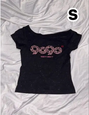 9090 girl OG 로고 오프 글리터 티셔츠 S