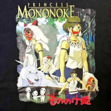 모노노케 히메 산 티셔츠 블랙 L 애니메이션 지브리 블랙 나우시카