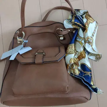 cache cache 브라운 핸드백 스카프 포함