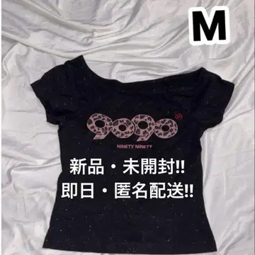 9090girl OG 로고 오프 숄더 글리터 T