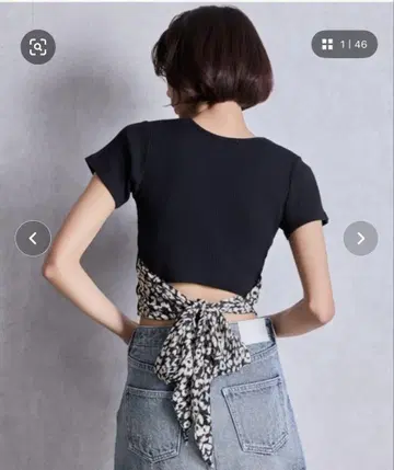gyda 레오파드 백 리본 탑