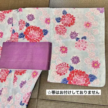 유카타 모란 스카이블루 라메