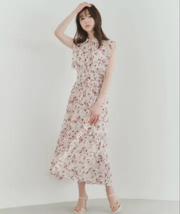 SNIDEL 프릴 플리츠 원피스 23SS 핑크 1