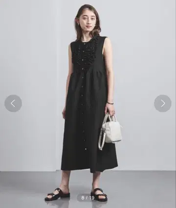 UNITED ARROWS 프릴 슬리브리스 원피스