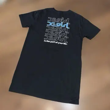 x-girl 엑스걸 로고 티셔츠 원피스 블랙 2