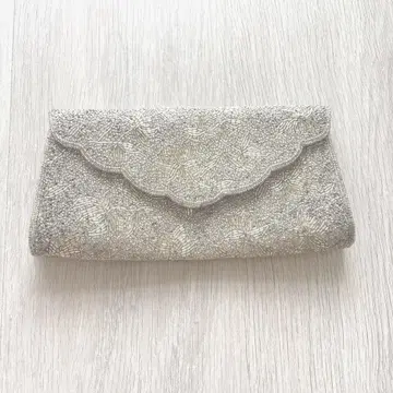 자수 비즈 클러치백 실버 골드 미쓰코시 백화점 MITSUKOSHI