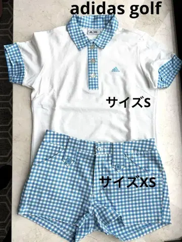 아디다스 깅엄 체크 피케 셔츠 & 하프 팬츠 미니 셋업