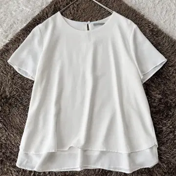 띠어리 럭스 반팔 블라우스 레이어드 투피스 쉬폰 블라우스 40