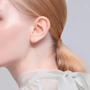후프 귀걸이 체인 포함