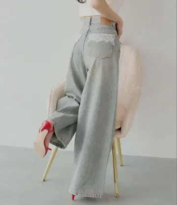 Chico 포켓 레이스 와이드 데님