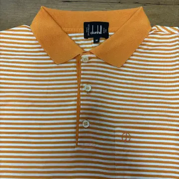 dunhill M 피케 셔츠 오렌지 & 화이트 스트라이프