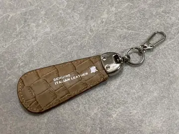 천연 가죽 크로커다일 패턴 키링 신발 숟가락 이탈리아 가죽