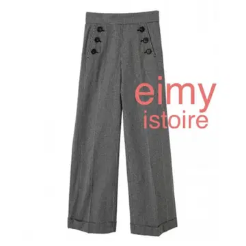 eimyistoire 깅엄 체크 프론트 버튼 팬츠 블랙