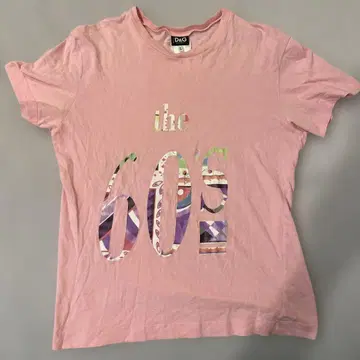 D&G 60's 디자인 티셔츠 핑크 L 사이즈 레어 레트로