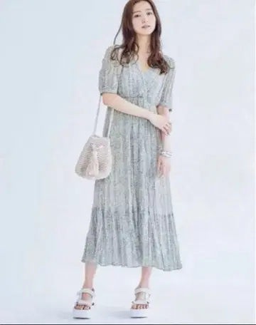 코코딜 플리츠 카슈쿨 플라워 프린트 원피스