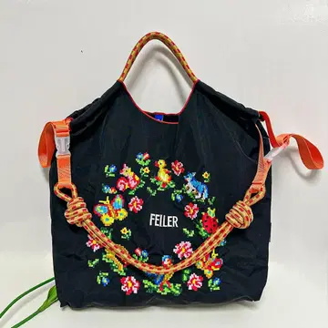 FEILER 꽃무늬 자수 에코백