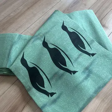 펭귄 디자인 나고야 오비 그린 컬러