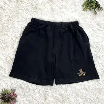 칼 헬무트 블랙 숏 팬츠 곰 자수 허리밴딩 L 사이즈