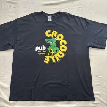 구제 의류 2XL 프린트 티셔츠 CROCODILE pub 파포스 사이러스