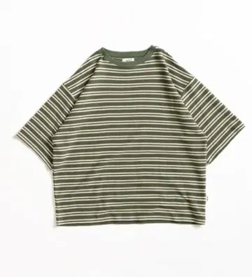 WETTEMPT 보더 티셔츠 카키 L 사이즈