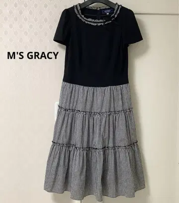 M'S GRACY 엠즈 그레이시 깅엄 체크 절개 티어드 원피스
