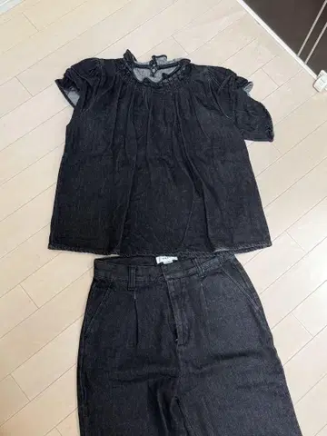 AMERI 아메리 셋업 데님 여성용 다크 네이비 면100%