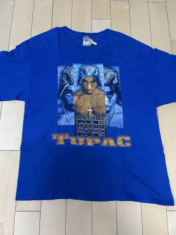 2pac 빈티지 티셔츠 파랑 DELTA 택