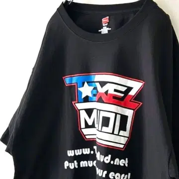 헤인즈 텍사스 MUD 티셔츠 L 블랙 검정 구제 의류