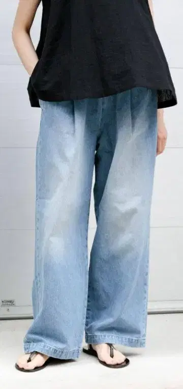 카구레 피드 데님 이지 팬츠