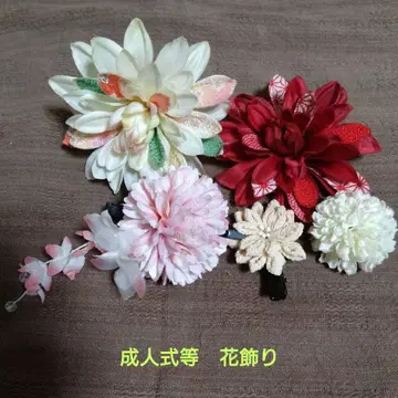 패브릭 소재 꽃 모티브 머리 장식 세트