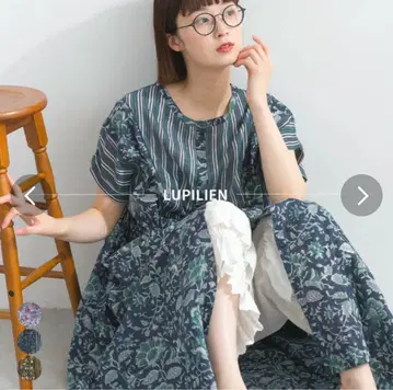 lupilien 루피리안 블록 프린트 앞뒤 2WAY 원피스 인도 면
