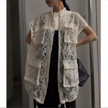 ameri vintage 레이스 워크 포켓 베스트