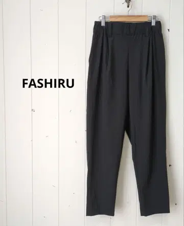 FASHIRU 턱 테이퍼드 스트레치 나일론 팬츠 블랙 봄/여름