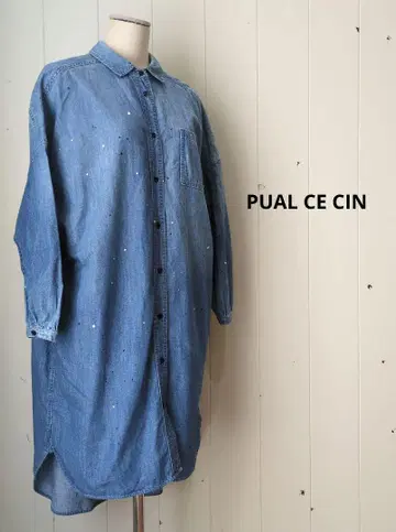 퓨어세신 PUAL CE CIN 빈티지풍 데님 셔츠 원피스