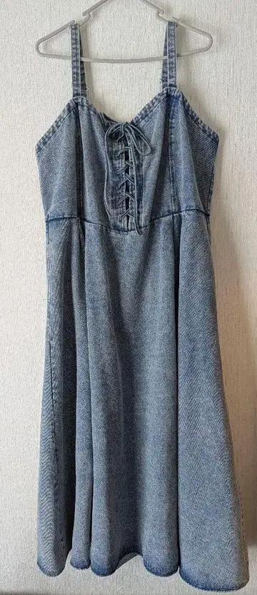 데님 레이스업 잔스카 원피스