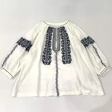 SLOBE IENA 자수 블라우스 에스닉 크로스 스티치 F
