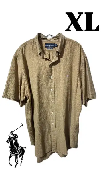 Ralph Lauren XL 베이지 반팔 셔츠