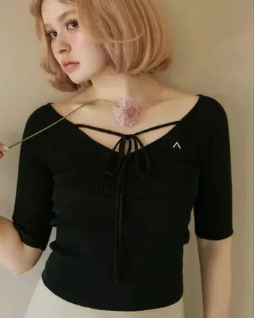 ANDMARY Luna cachecoeur tops 블랙