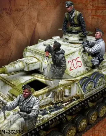 스케일 1/35 독일군 독일 겨울 탱크 병사 4명 레진 키트