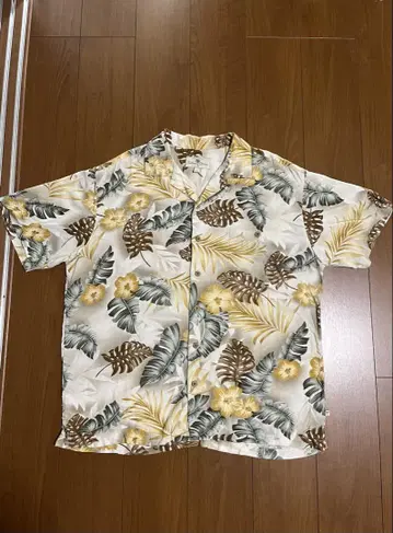 Island Shores 알로하 셔츠 레이온 셔츠 오픈 카라 꽃무늬
