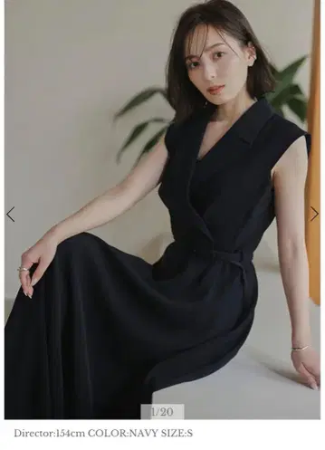 anuans 더블 새틴 테일러드 플레어 원피스