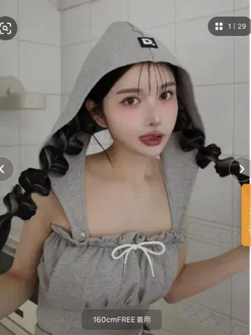 Darich 코르셋 후드 맨투맨 상의